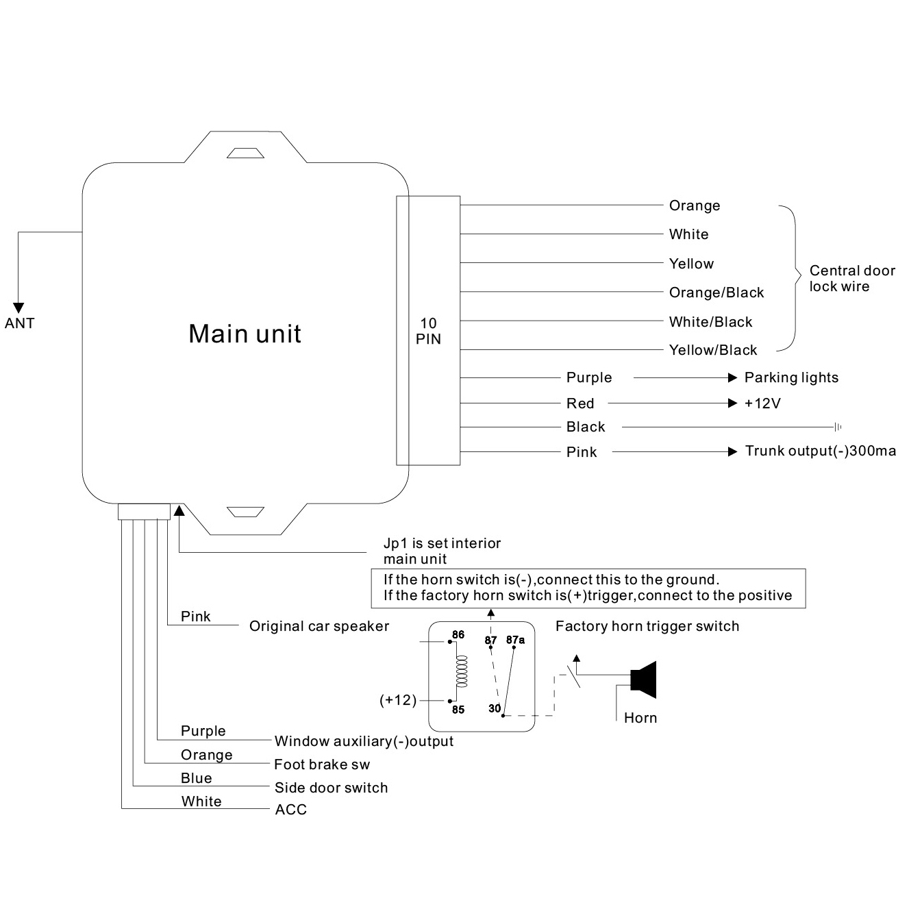 12V Universal Car Unlock Kit Car Alarm System Anti-Hijacking Central Locking System One Way Keyless Entry System
