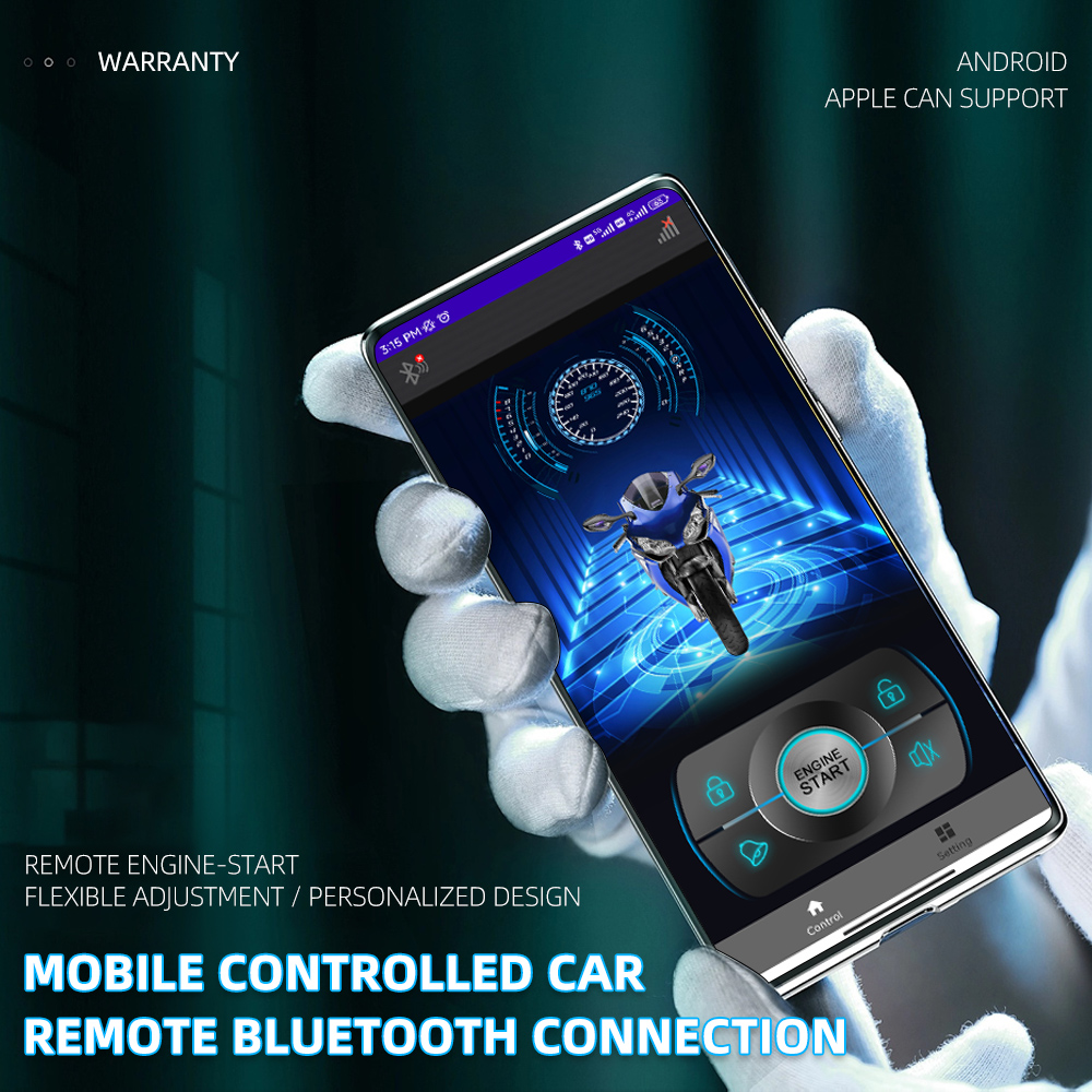 Wireless Pke Auto Electronics Smart Lock Remote Starter Motorcycle Alarm with Smrt Phone Central