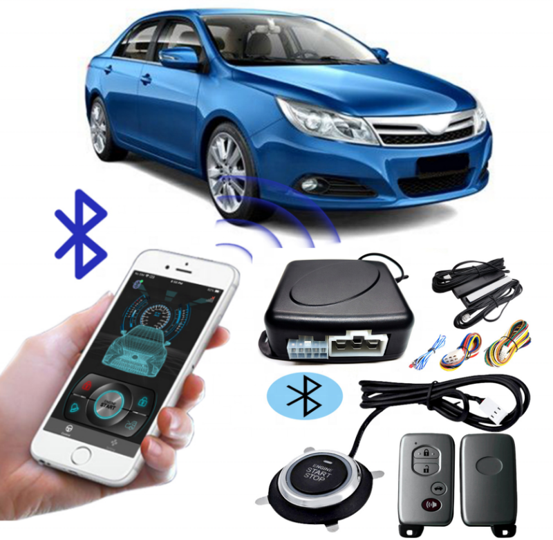 Keyless Entry Car Security System Remote Start Kit with Phone APP