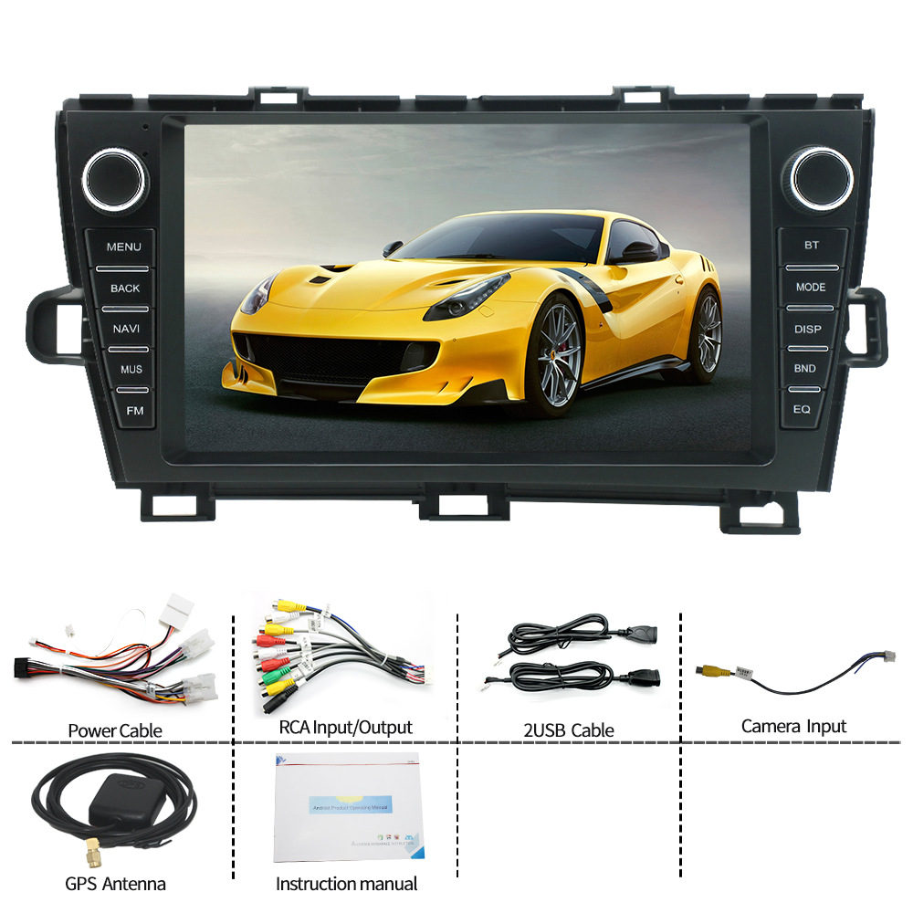 Top-Quality Car DVD Player Frame 9inch Car Audio with GPS USB Navigations System Auto Radio for Toyota Prius 2009-2012