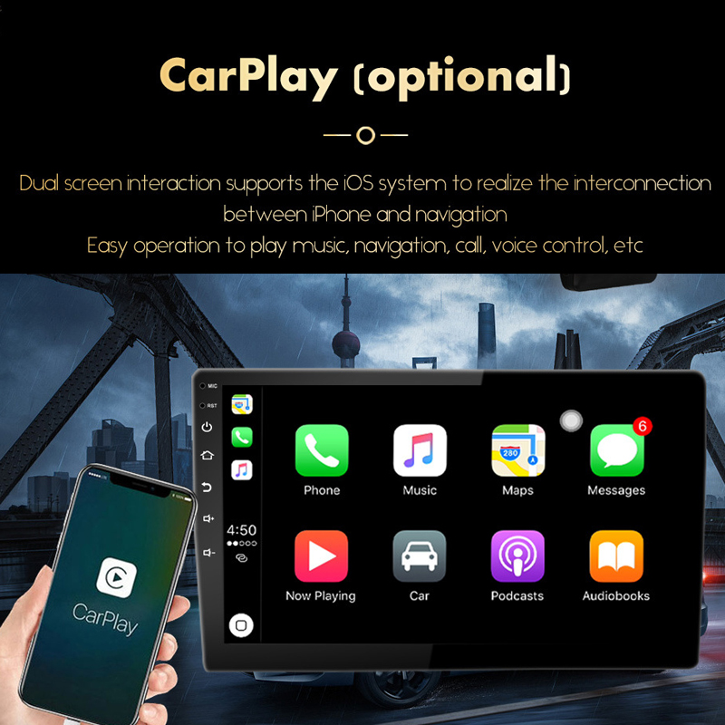 10 Inch Android Screen Car Radio Stereo Multimedia Player Audio System with GPS Navigation for Toyota RAV4 2018 2019