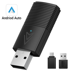 Wired to Wireless Android Carplay Auto Mini Adapter with USB to Type C OTG Adapter Plug and Play Universal Car Dongle