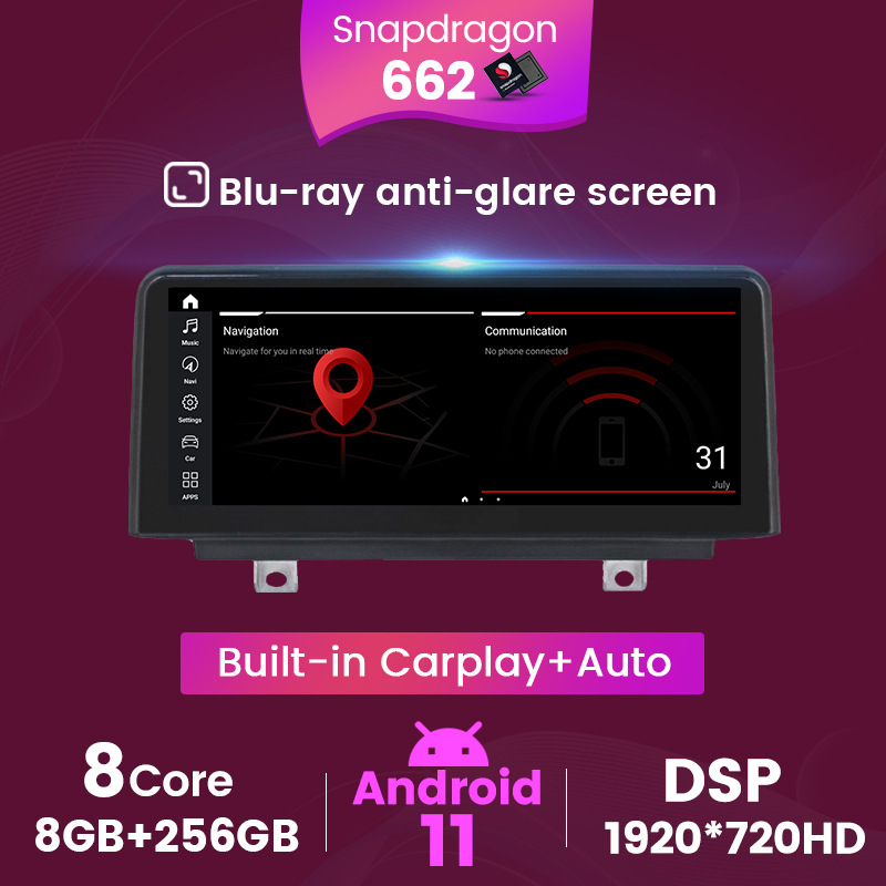 10.25" 12.3inch Wireless Multimedia Display Navigation& GPS Carplay Android Car Audio for BMW 3/4 Series F10 F21 F30 F31 F15 F16