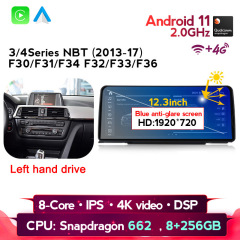 10.25" 12.3inch Wireless Multimedia Display Navigation& GPS Carplay Android Car Audio for BMW 3/4 Series F10 F21 F30 F31 F15 F16