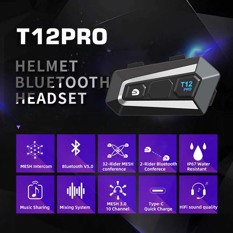 Motorcycle Helmet Bluetooth Intercom System Microphone Universal Helmet with HD Speakers
