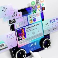 Popular Android 13 Car Audio 9.7 Inch Vertical Dual Knob Large Screen Multifunction Player with Apple Carplay/Reverse Camera
