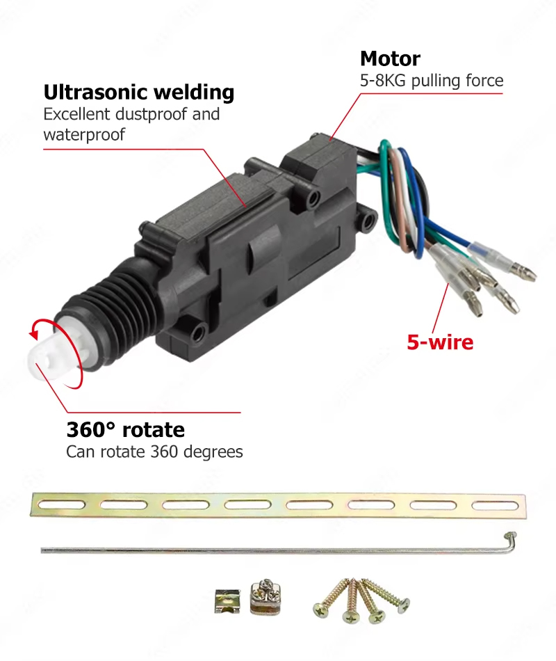 Car Door Lock Actuator 5 Wires Electric Heavy Motor Central Door Lock for Russian Market Car Alarm