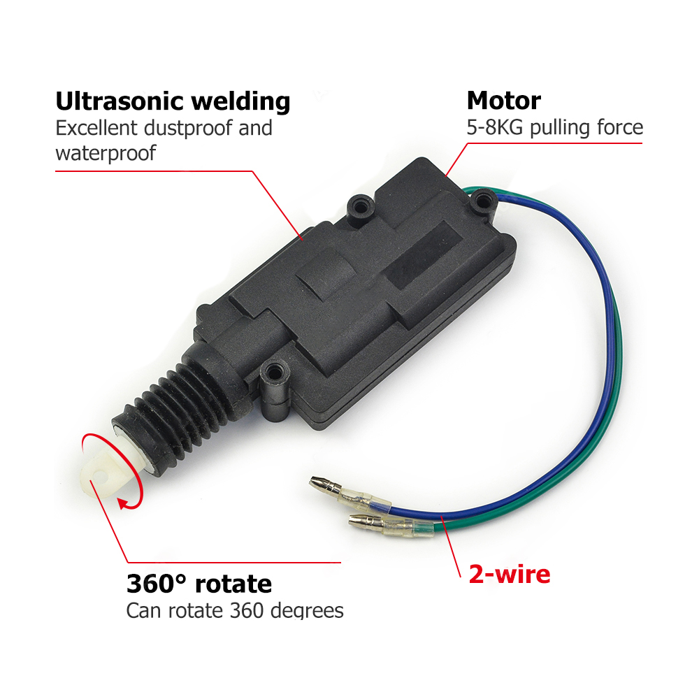 Auto Parts Universal Central Locking System Kit 2 Wires Car Door Lock Actuator for Russian Market