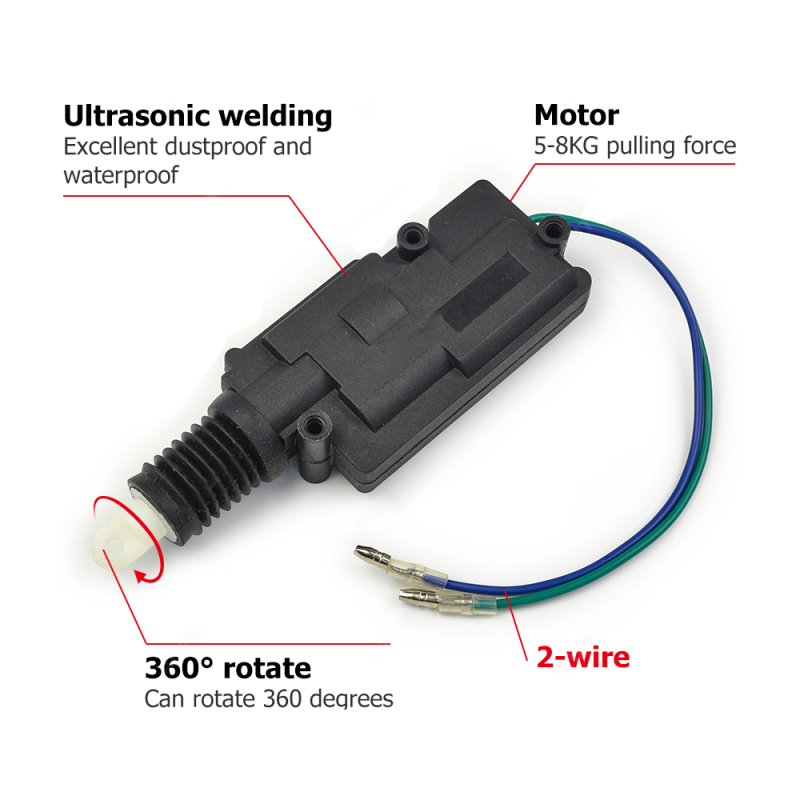 Auto Parts Universal Central Locking System Kit 2 Wires Car Door Lock Actuator for Russian Market