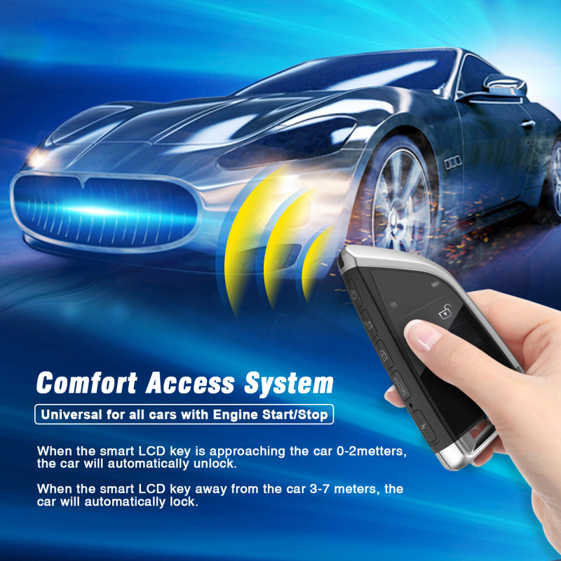 USB Chargeable Large Battery Smart Remote Control LCD Touch Screen Car Key