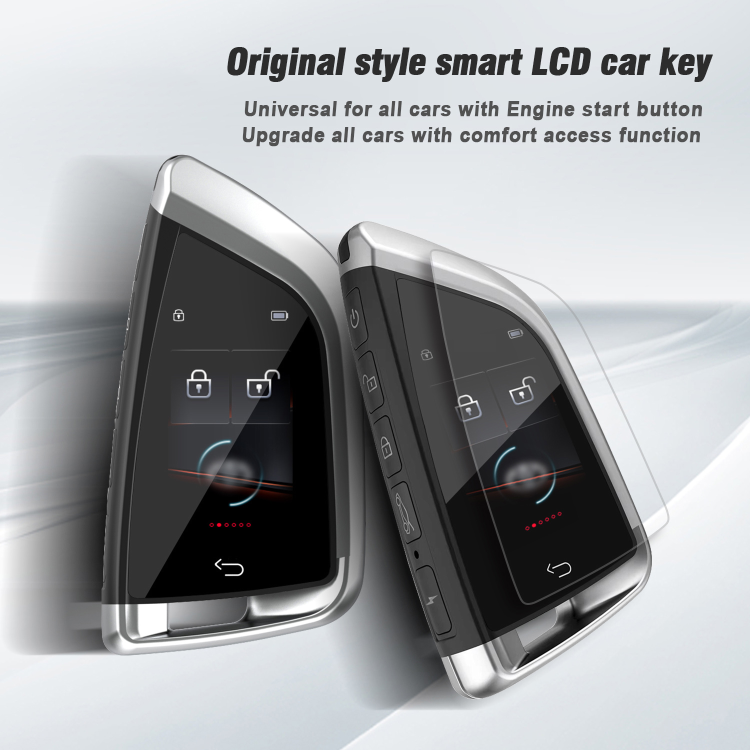 USB Chargeable Large Battery Smart Remote Control LCD Touch Screen Car Key