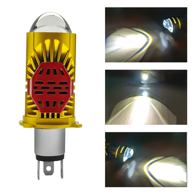 Motorcycle H4 LED Headlight Projector Lens 42W 4200lumem LED Bulbs High/Low Beam Car Bulb
