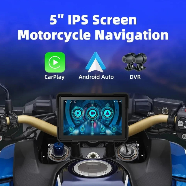 5 Inch IP67 Waterproof Touch Screen Car Stereo Motorcycle Carplay/Android Wireless Multimedia Motorrads Car Audio