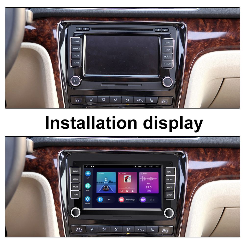 7-Inch Android 12 Car Navigation Touch Screen Wireless Carplay Audio Player for Volkswagen