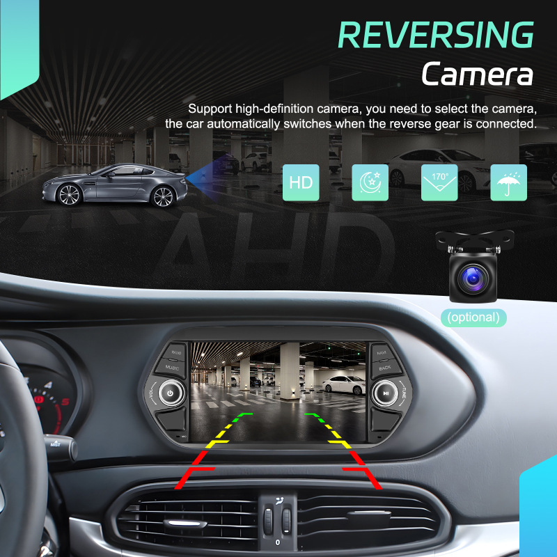 2 DIN 7′′ Autoradio GPS WiFi Dash Camera Video Car Audio for FIAT Tipo Egea 2015-2017