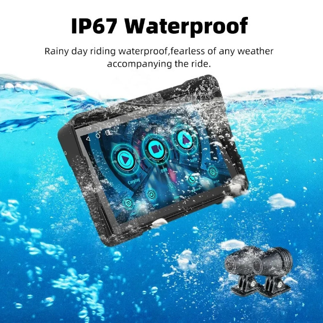 5 Inch IP67 Waterproof Touch Screen Car Stereo Motorcycle Carplay/Android Wireless Multimedia Motorrads Car Audio