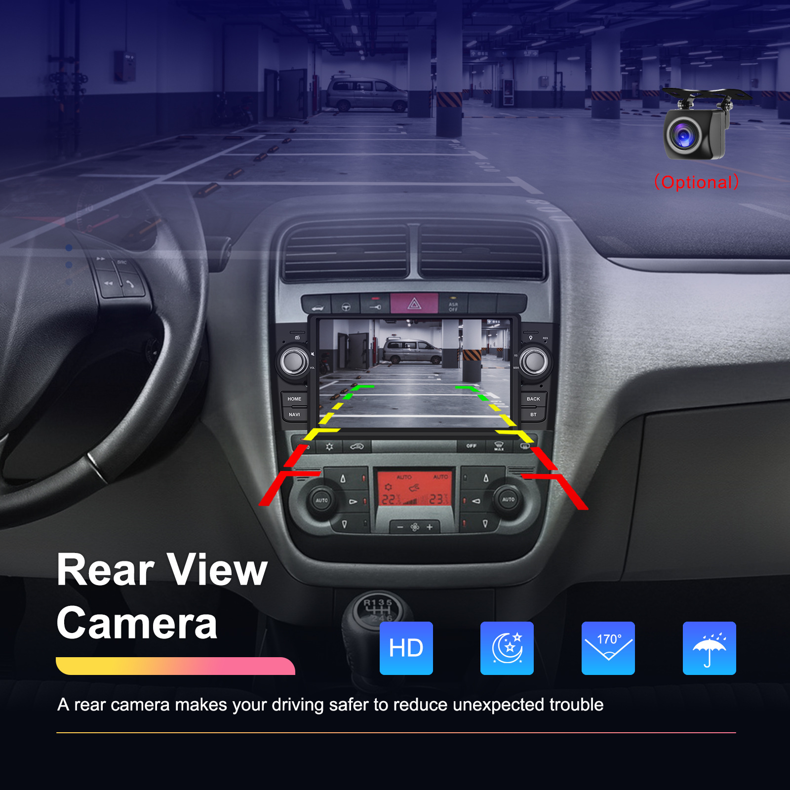 6.2 Inch Car Multimedia Android Touch Screen USB Bt WiFi Mirror Link Car Audio Player for FIAT Punto/Linea