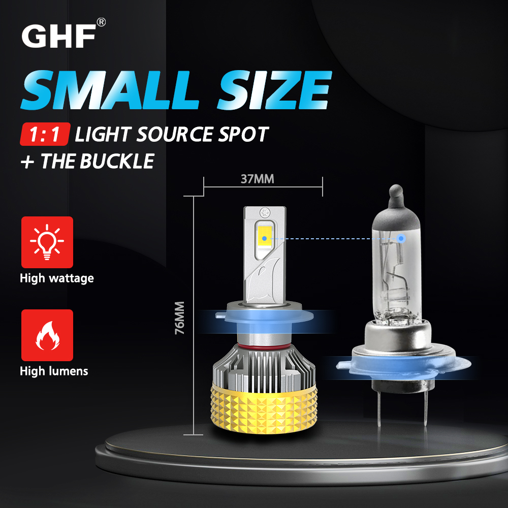90W super-focus LED headlights reduce energy consumption by half and double the brightness!