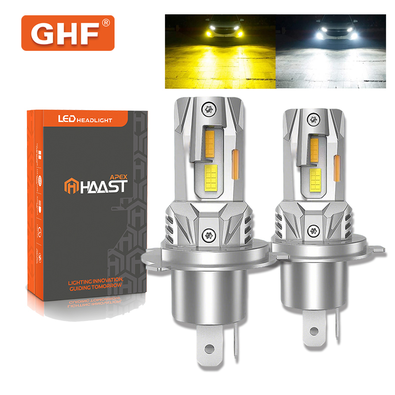 White and Yellow Switchable LED Headlight Bulb Plug-in Car LED Light for H4 H11 9005 9006