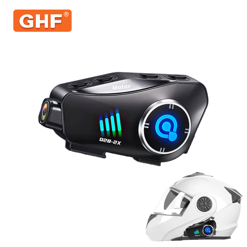 Integrated Waterproof Motorcycle Headset with Bluetooth HD Camera