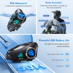 Integrated Waterproof Motorcycle Headset with Bluetooth HD Camera