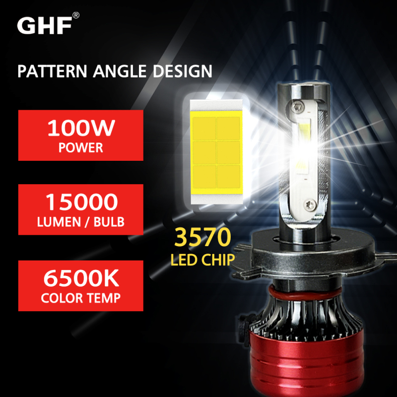 LED Car Light Bulb 100W 15000lm Auto Headlamp Lamp H7 H4 Turbo LED Headlight