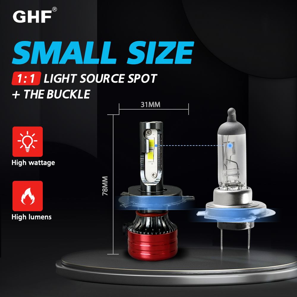 LED Car Light Bulb 100W 15000lm Auto Headlamp Lamp H7 H4 Turbo LED Headlight