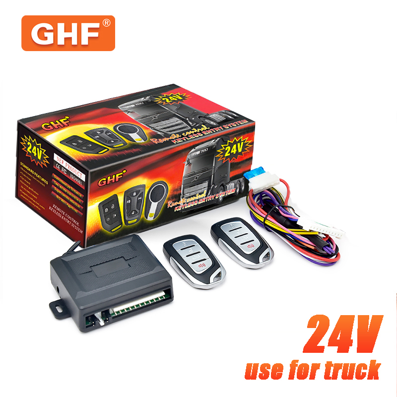 24V Universal Truck Keyless Entry System with 2 Remote Controls Central Locking Kit for Heavy Vehicles