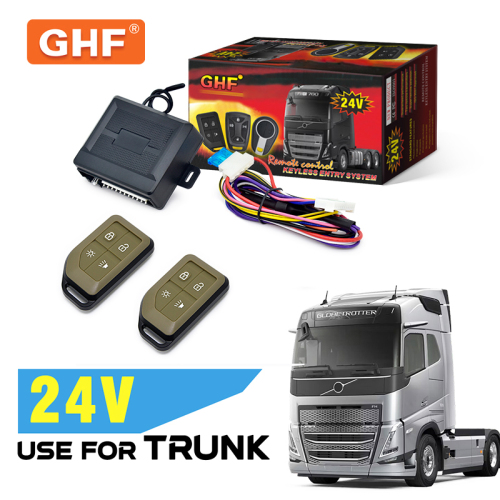 24V Universal Truck Keyless Entry System with 2 Remote Controls Central Locking Kit for Heavy Vehicles