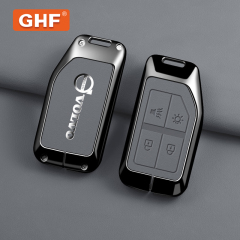 Wholesale Key Shell Leather Protection Zinc Alloy Car Key Case for Volvo