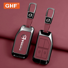 Wholesale Key Shell Leather Protection Zinc Alloy Car Key Case for Volvo