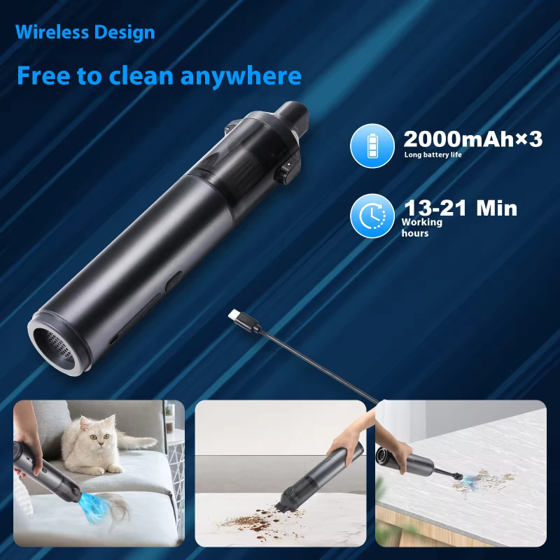 High-Power Wireless Vacuum Cleaner Car Handheld Integrated Suction Blow Dry Functions Bagless Vacuum Cleaners