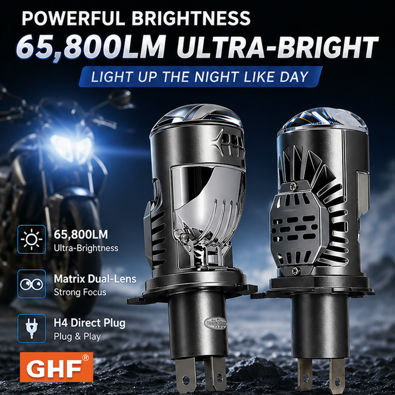 LED H4 Mini Biled Projector Lens 50W 6500K Motorcycles LED Headlight Car LED Projector Lens