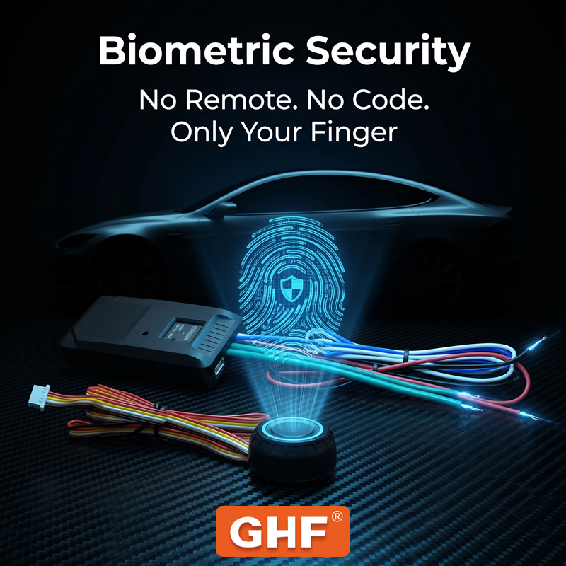 12V Vehicle Fingerprint Engine Lock High-Security Biometric Anti-Atraco Alarm System