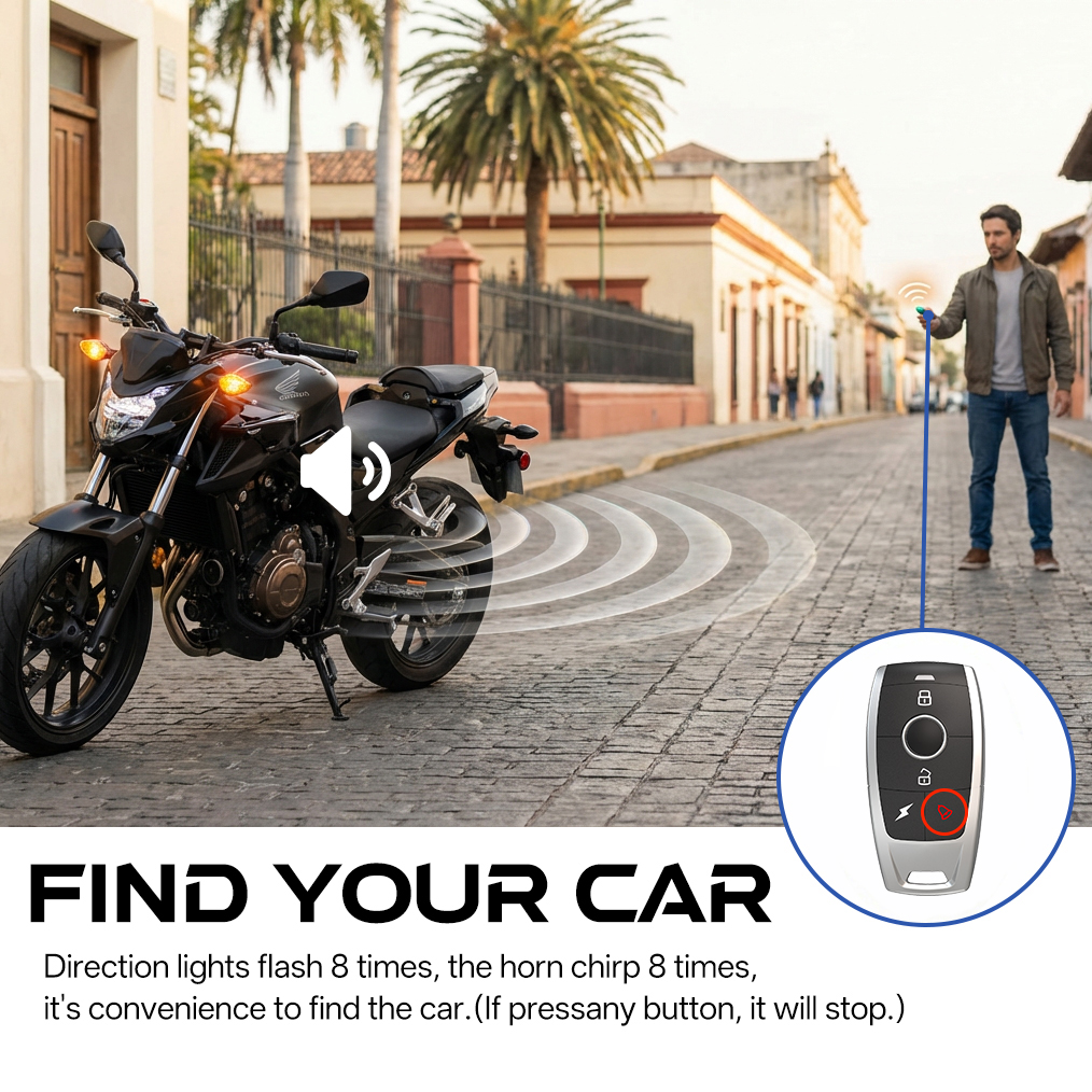12V Alarma De Coche Control Remoto Moto Antirrobo Anti-Hijacking Immobilizer Motorcycle Alarm System for One Way