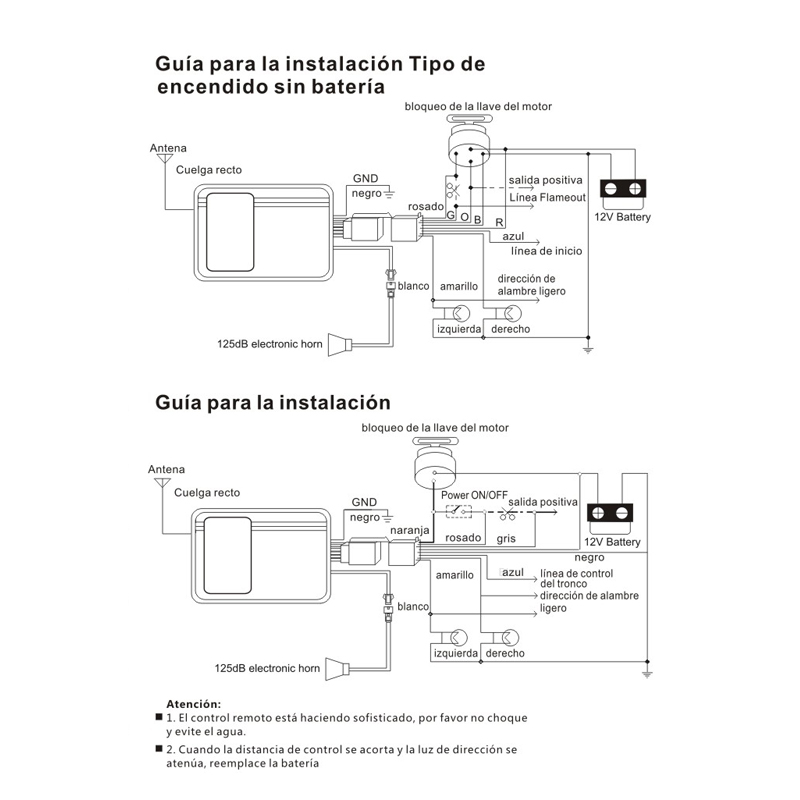 12V Alarma De Coche Control Remoto Moto Antirrobo Anti-Hijacking Immobilizer Motorcycle Alarm System for One Way