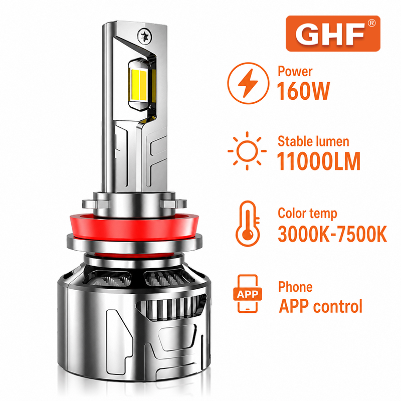 APP Control Car LED Bulbs H11 13000lm Lumen LED Headlight Bulb for Foco LED Para Auto