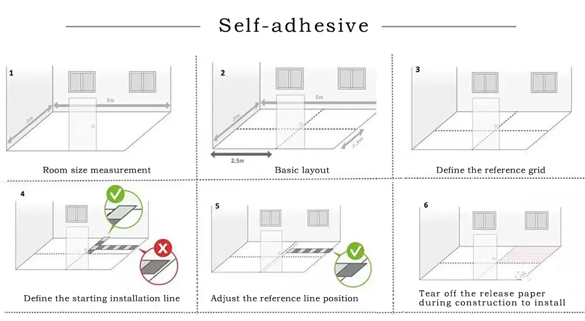 One of the construction methods of self-adhesive-LVT