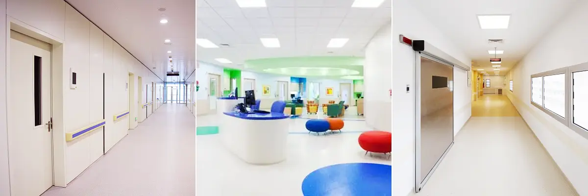 laying PVC plastic floors for hospitals