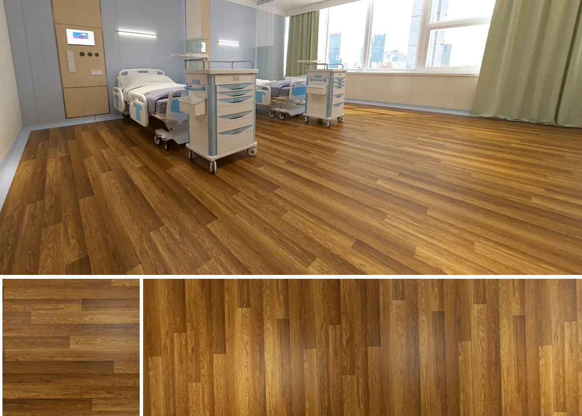 PVC Dark Wood Grain Floor
