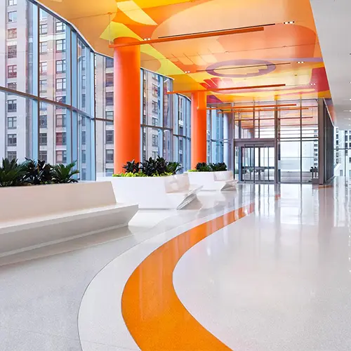 What? The homogeneous coil flooring has become the new favorite of public space?