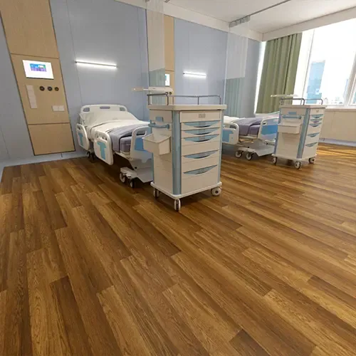 PVC Dark Wood Grain Floor