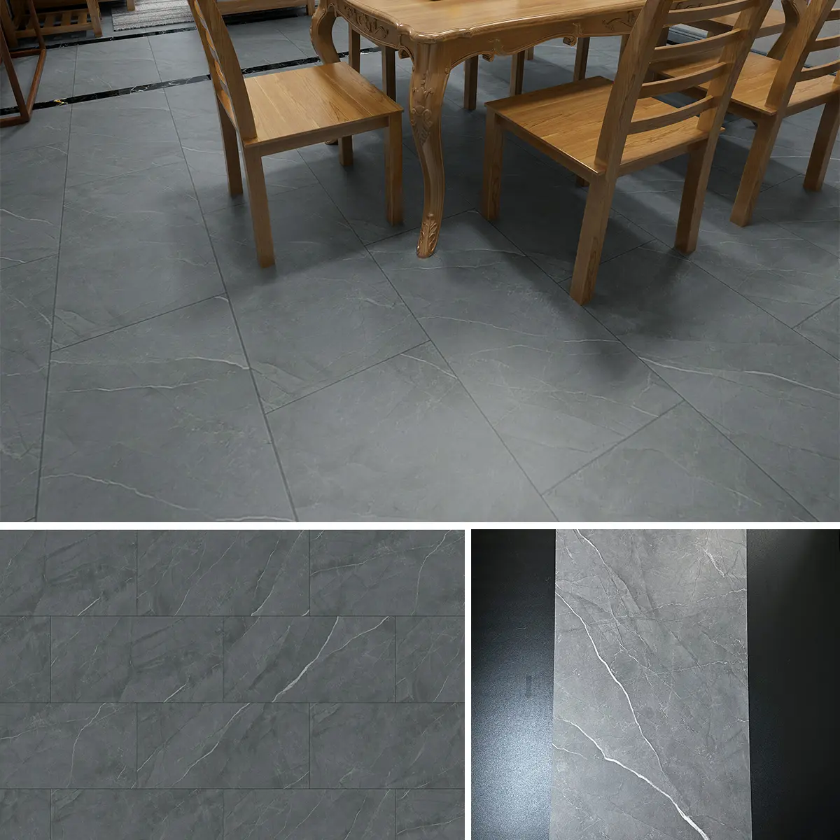 LVT Flooring Grey Tile Application
