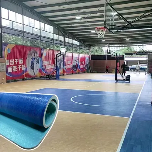 Blue Maple Wood Texture Basketball Court Flooring