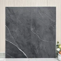 Deep Black Veined Stone SPC Tile