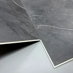Deep Black Veined Stone SPC Tile