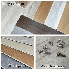 Modern Light Grey Stone Look SPC Flooring Tile