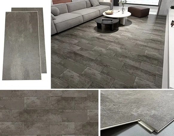 Modern Marble Grey SPC Floor Tile Application
