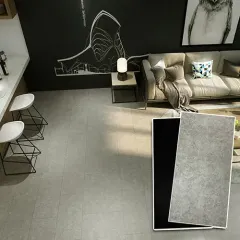 Modern Light Grey Stone Look SPC Flooring Tile
