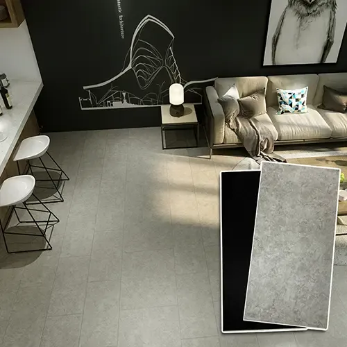 Modern Light Grey Stone Look SPC Flooring Tile